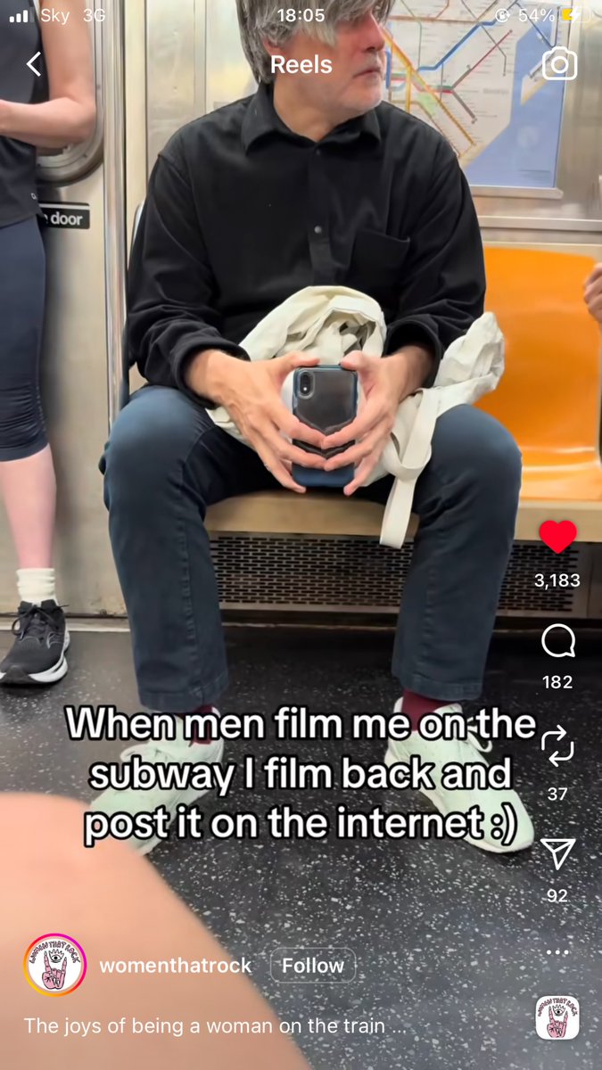 MenVSexism's tweet photo. If this is you, your mate or if you see a guy filming / taking a photo of a woman or girl without her consent, say something!

Behaviour like this is NOT normal. It’s invasive &amp; abusive.

What would you say/do?

Say: “What are you doing?”

Do: “Stand in front of his camera.” https://t.co/zg1sIowzQN