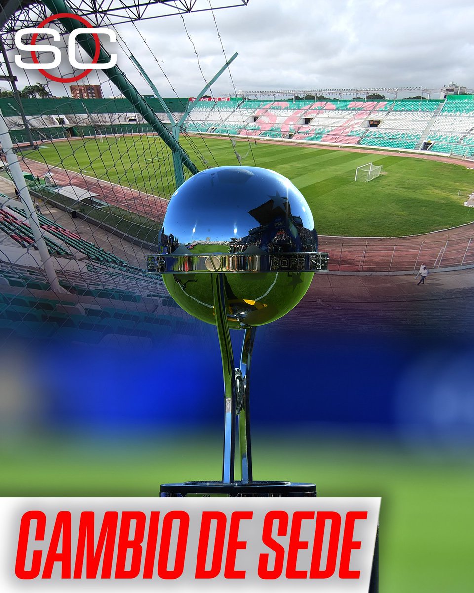 SC_ESPN's tweet photo. ¡CAMBIO DE SEDE! Conmebol decidió trasladar el escenario de la final de la CONMEBOL #Sudamericana a Asunción, Paraguay, en la misma fecha programada 🏟️

📌 Se iba a realizar en el estadio “Tahuichi” Ramón Aguilera, de Santa Cruz de la Sierra, pero informaron que "la última inspección arrojó datos desalentadores respecto al cumplimiento de los plazos y cronograma de obras y mejoras"