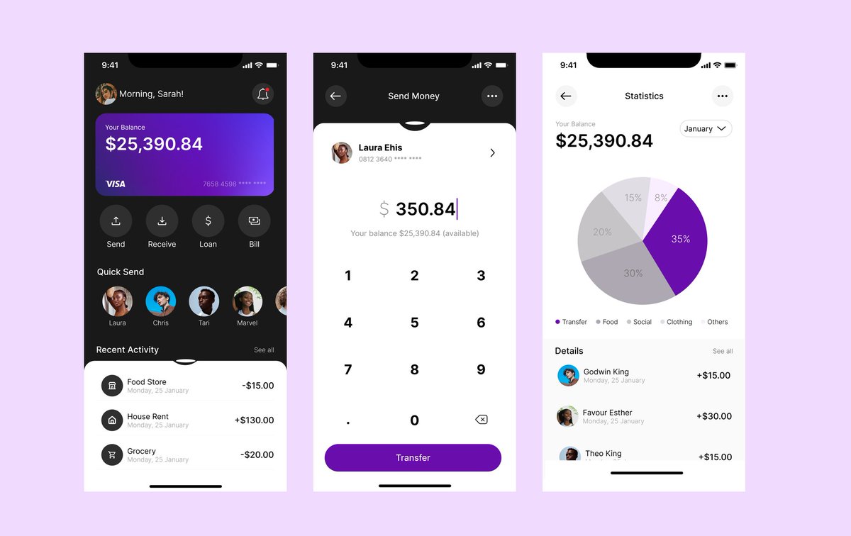 I designed this fintech app for a design challenge but never got to post it.