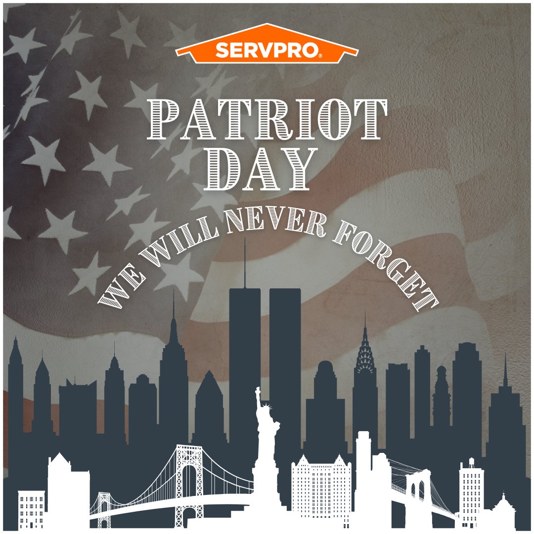 We will never forget the lives lost, the heroes who served, and the resilience of our nation on September 11th. Today, we stand together in remembrance. 🇺🇸
 #HonorAndRemember #SERVPRO