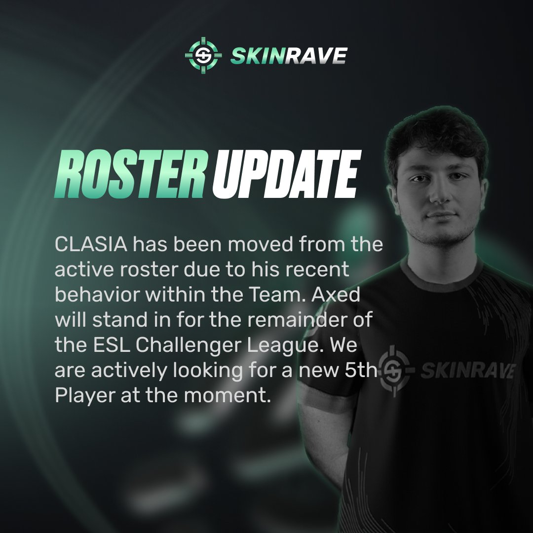 SkinraveEsports's tweet image. Important update about our Team.