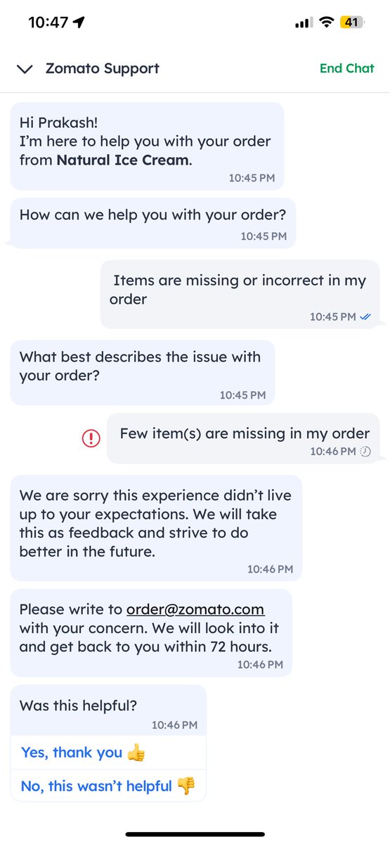 This is not expected from <a href="/zomato/">zomato</a>