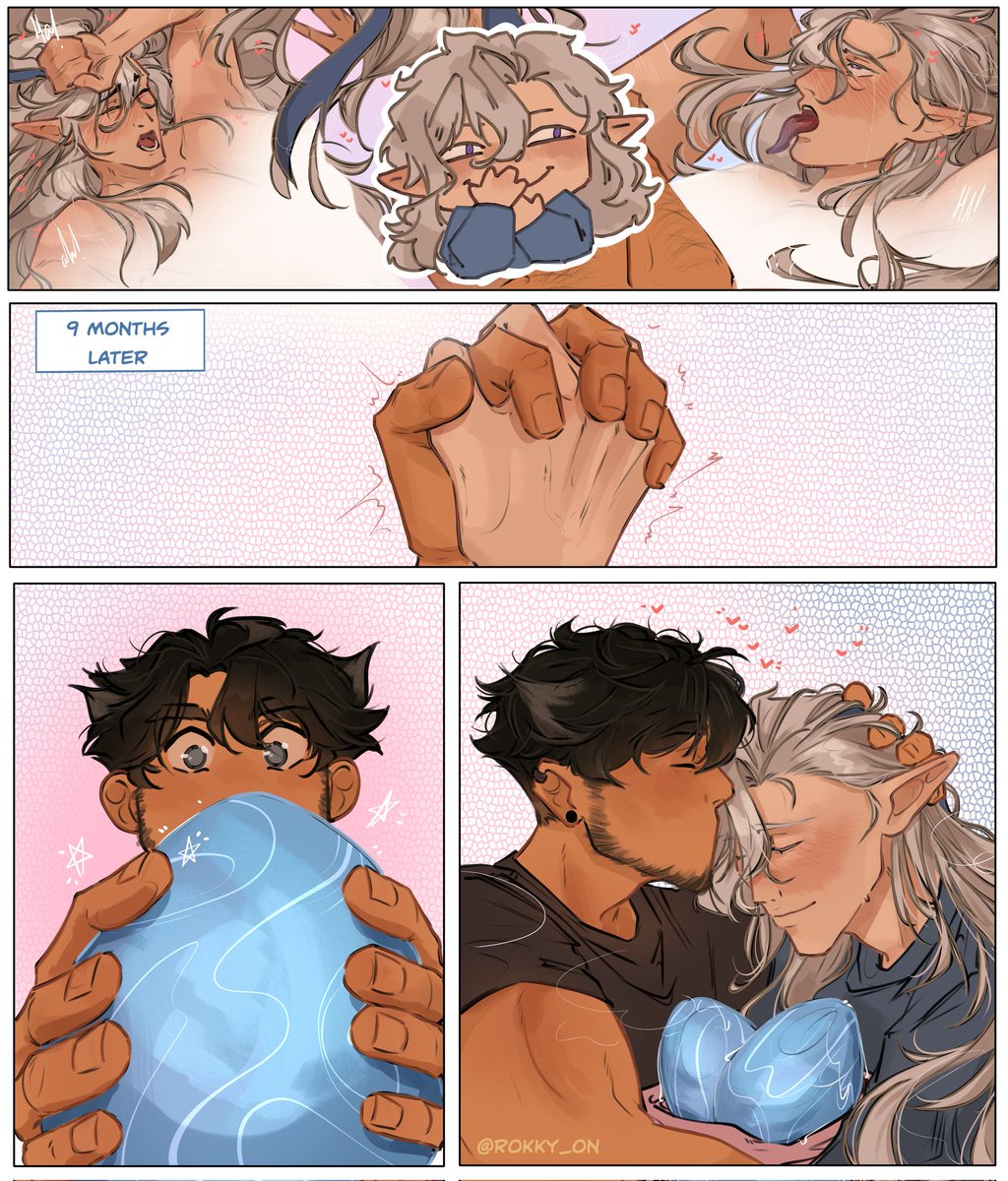 Omegaverse AU 
Finally laying some eggs 😏
#wriolette #Wriothesley #Neuvillette