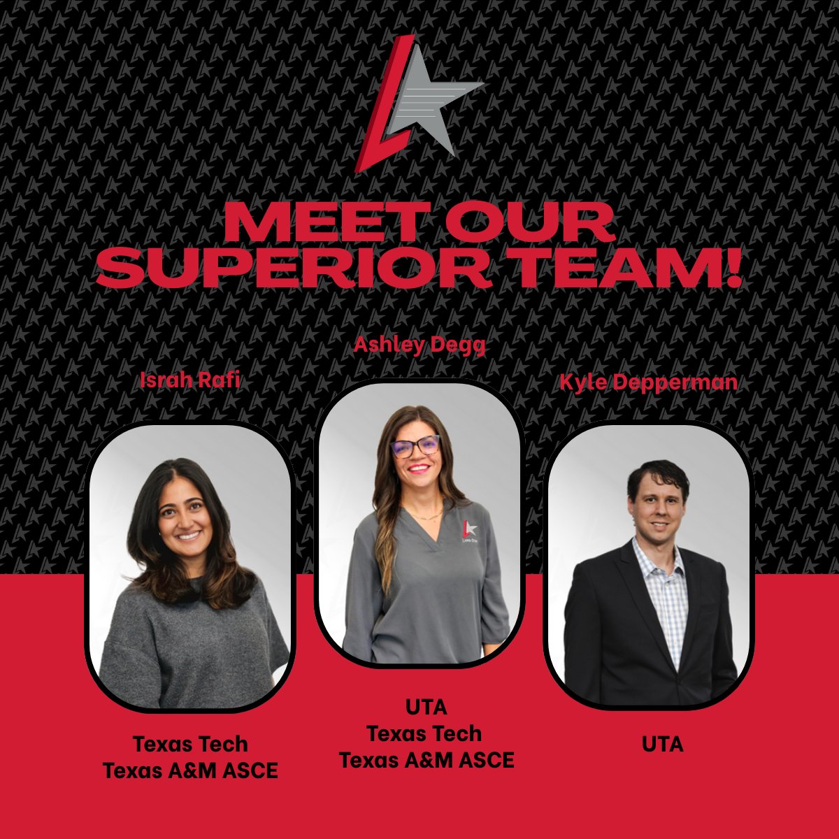 Come meet our team! Kyle Depperman, Israh Rafi, and Ashley Degg are on the move to connect with the next generation of engineers.

They’re ready to talk projects, culture &amp; career paths that set us apart. Stop by &amp; let’s talk about your future! #CareerFair #EngineeringCareers