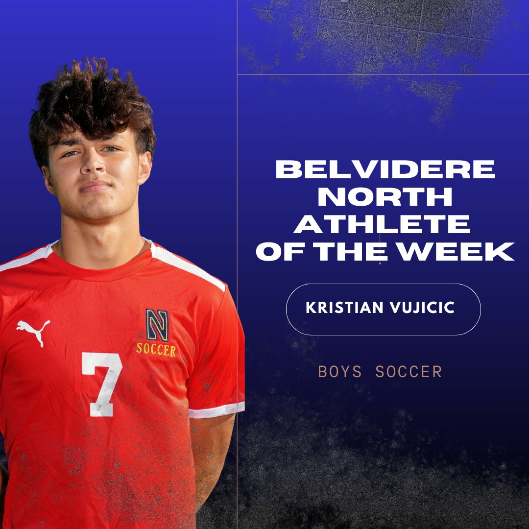 BNHSSports's tweet image. Belvidere North and Applebee's would like to recognize Kristian Vujicic as Athlete of the Week. This past week Kristian scored 4 goals, across the teams 2 games. This helped lead them to victories over 2 Nic-10 opponents, Guilford and Freeport. Congratulations Kristian!