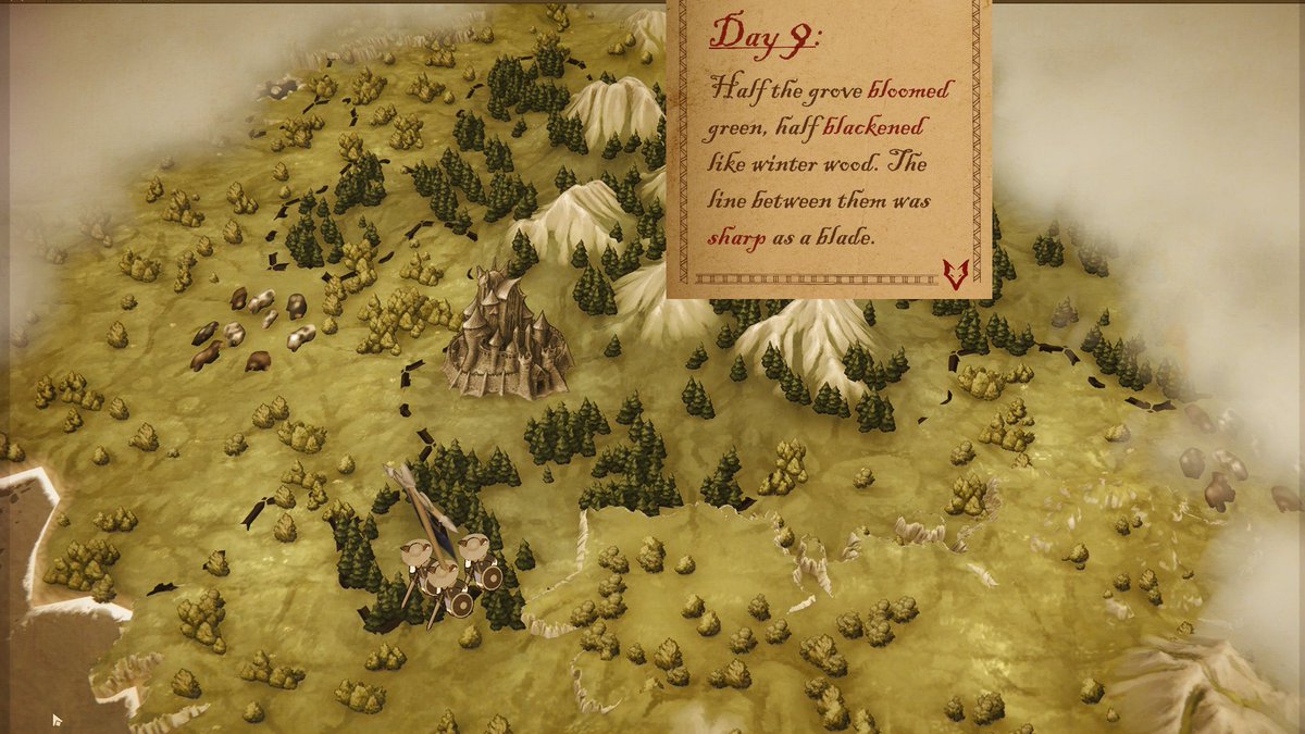 Ravine_Games's tweet image. Day 9: Half the grove bloomed green, 🌿
half blackened like winter wood. 🪵
The line between them was sharp as a blade. ⚔️
#indiegamedev #indiedev #strategygame
