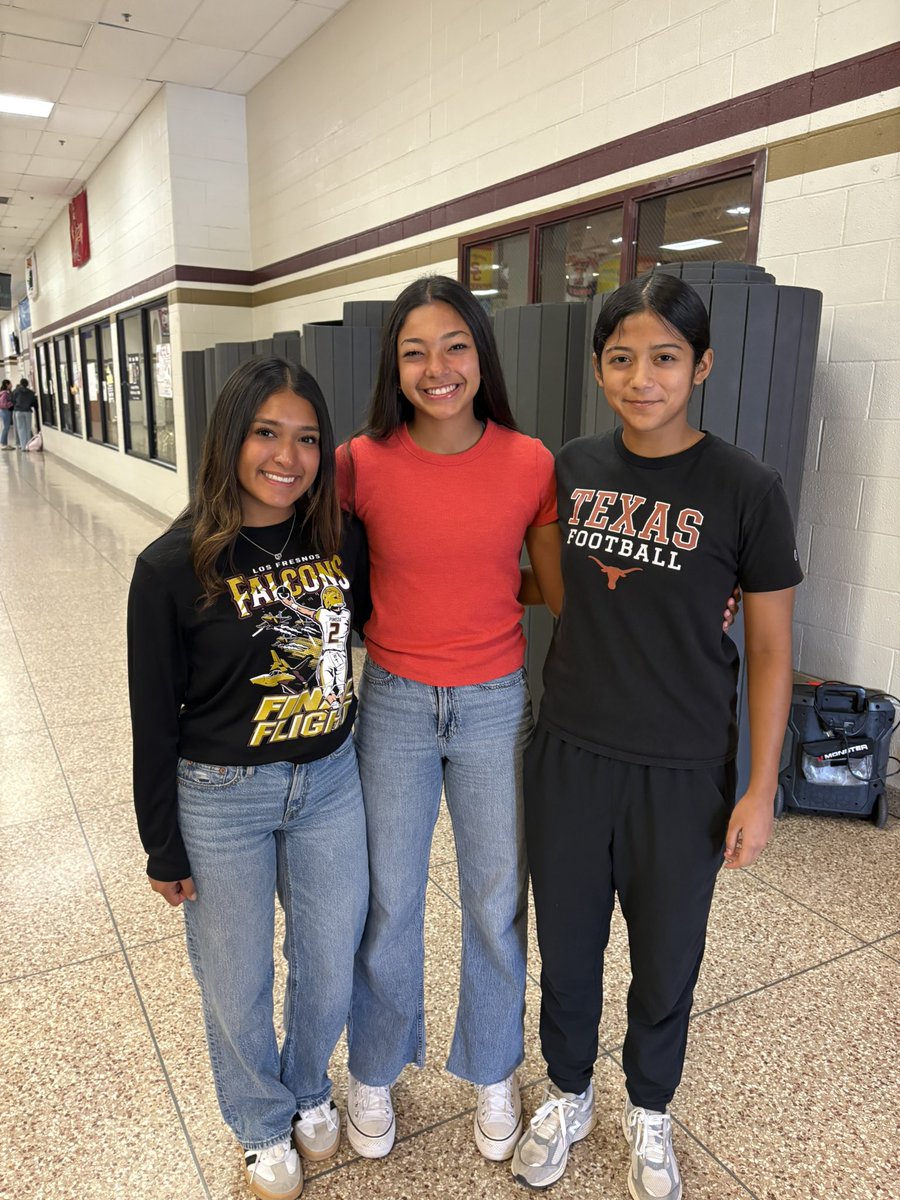Congrats to our Off-Season Leadership Council as voted by their peers. Left to right, Jadelynn Cortez, Harmony Moore(CEO), and Jocelyne Peters.