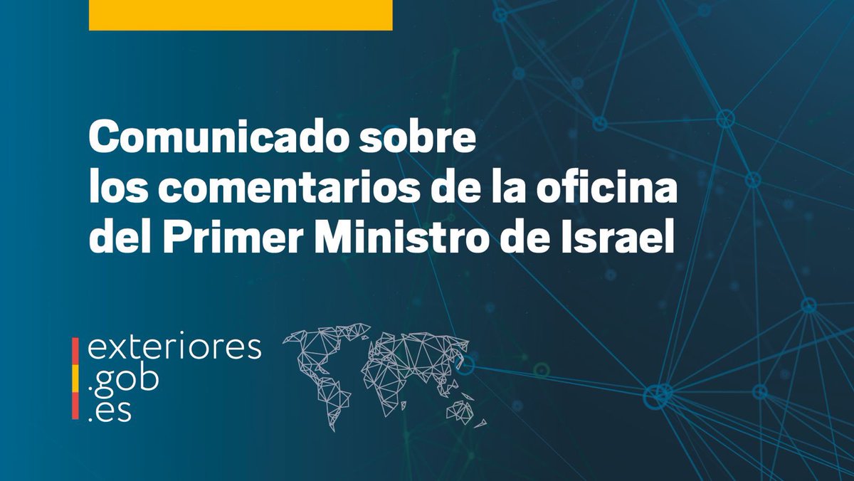 El Gobierno de España reitera que condenamos inmediatamente el atroz atentado cometido el 7 de octubre por el grupo terrorista Hamas y exigimos desde el primer día la liberación incondicional de todo los rehenes.

🔗
exteriores.gob.es/es/Comunicacio…