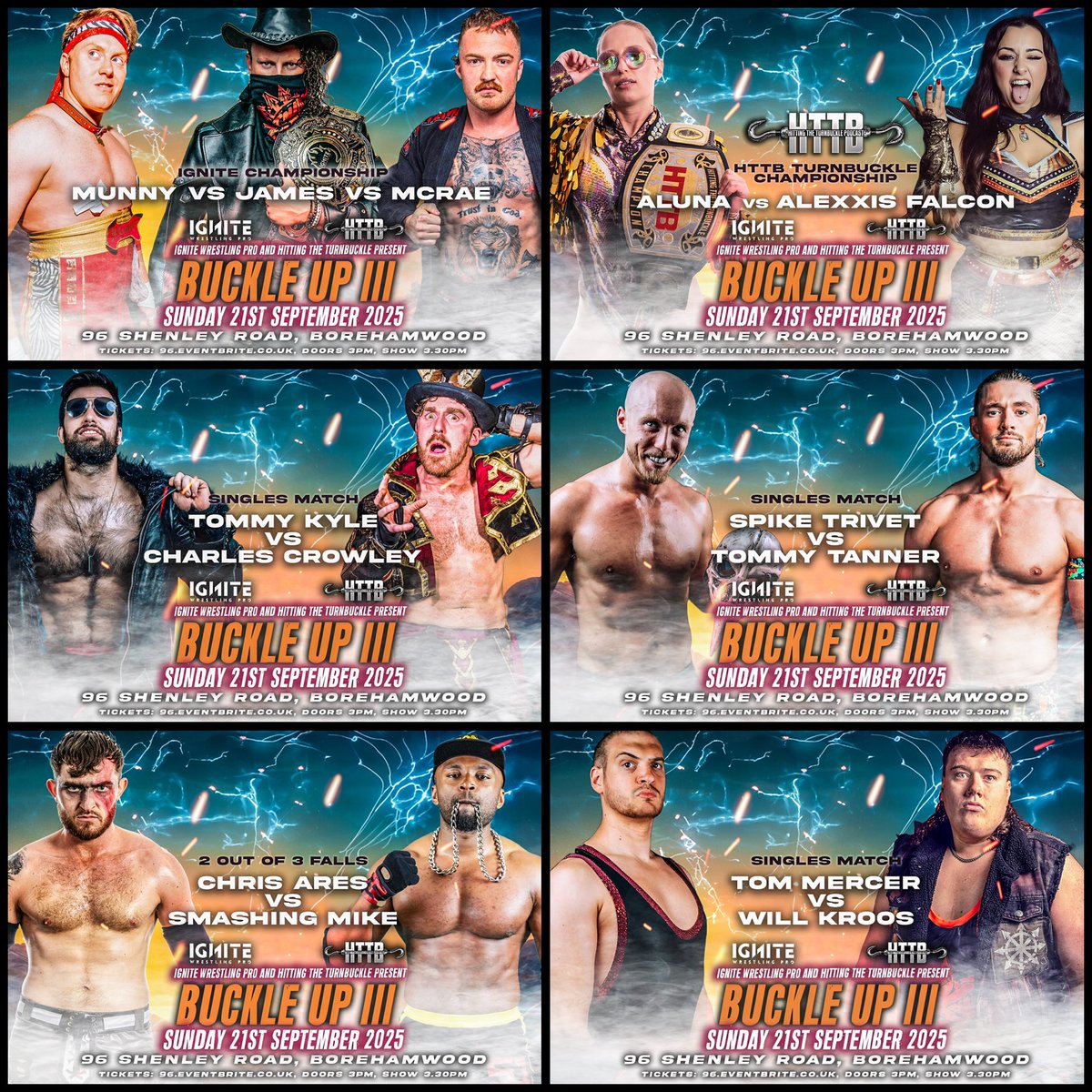 The biggest show of the year is getting real close now 🔥🔥🔥

We can’t wait to bring you the 3rd instalment of Buckle Up with Hitting the Turnbuckle!

📅 September 21st
📍 96 Shenley Road Borehamwood

🎟️ Less than 30 tickets remain, don’t miss out: 96.eventbrite.co.uk