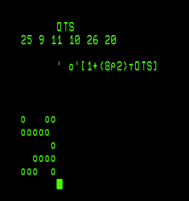 #APL binary clock one-liner on the #commodore #superpet