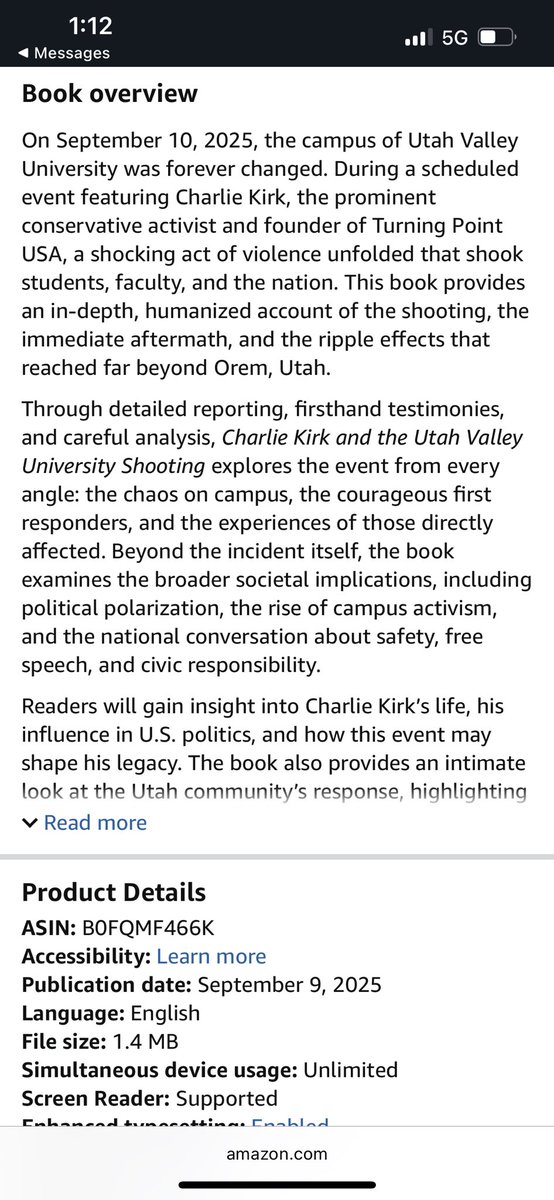 DavidElslander's tweet image. This has to be fake. Its publish date is the day before the murder.