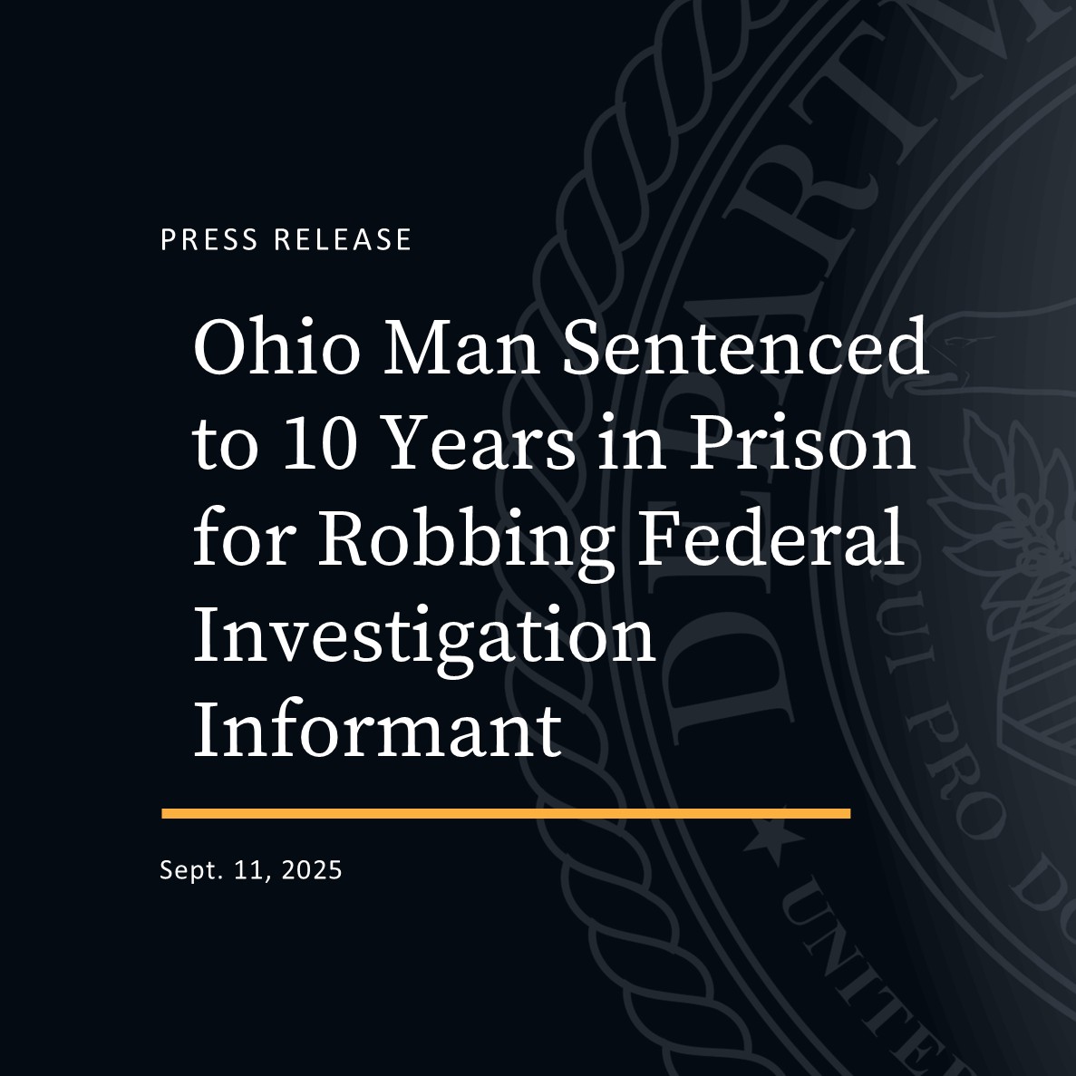 U.S. Attorney's Office, Northern District of Ohio (@ndohnews) on Twitter photo A Cleveland man is headed to prison for robbing a confidential informant who was working with a federal agency in a firearms’ investigation.
justice.gov/usao-ndoh/pr/o…
<a href="/ATFColumbus/">ATF Columbus</a> A Cleveland man is headed to prison for robbing a confidential informant who was working with a federal agency in a firearms’ investigation.
justice.gov/usao-ndoh/pr/o…
<a href="/ATFColumbus/">ATF Columbus</a>