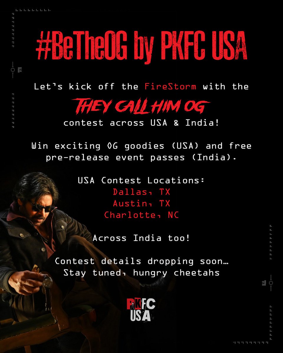 pkfc_usa's tweet photo. #BeTheOG contest will be live in few hours, get your phones out let the rage begin ๐ฅ๐ฅ
USA folks, get ready for the CONTEST along with the OG NIGHTโค๏ธโ๐ฅโค๏ธโ๐ฅ
#OGNight #TheyCallHimOG https://t.co/tnV52IgB58