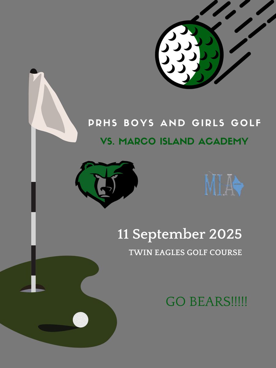 MrMcMillinPRHS's tweet photo. ⛳️ PRHS Boys & Girls Golf hit the links today at Twin Eagle Golf Course!
🕓 Match starts at 4:00 PM — let’s go, Bears! 🐾
#PRHS #GoBears #BearNation #IHeartTheRidge https://t.co/Po6k5VU2sz