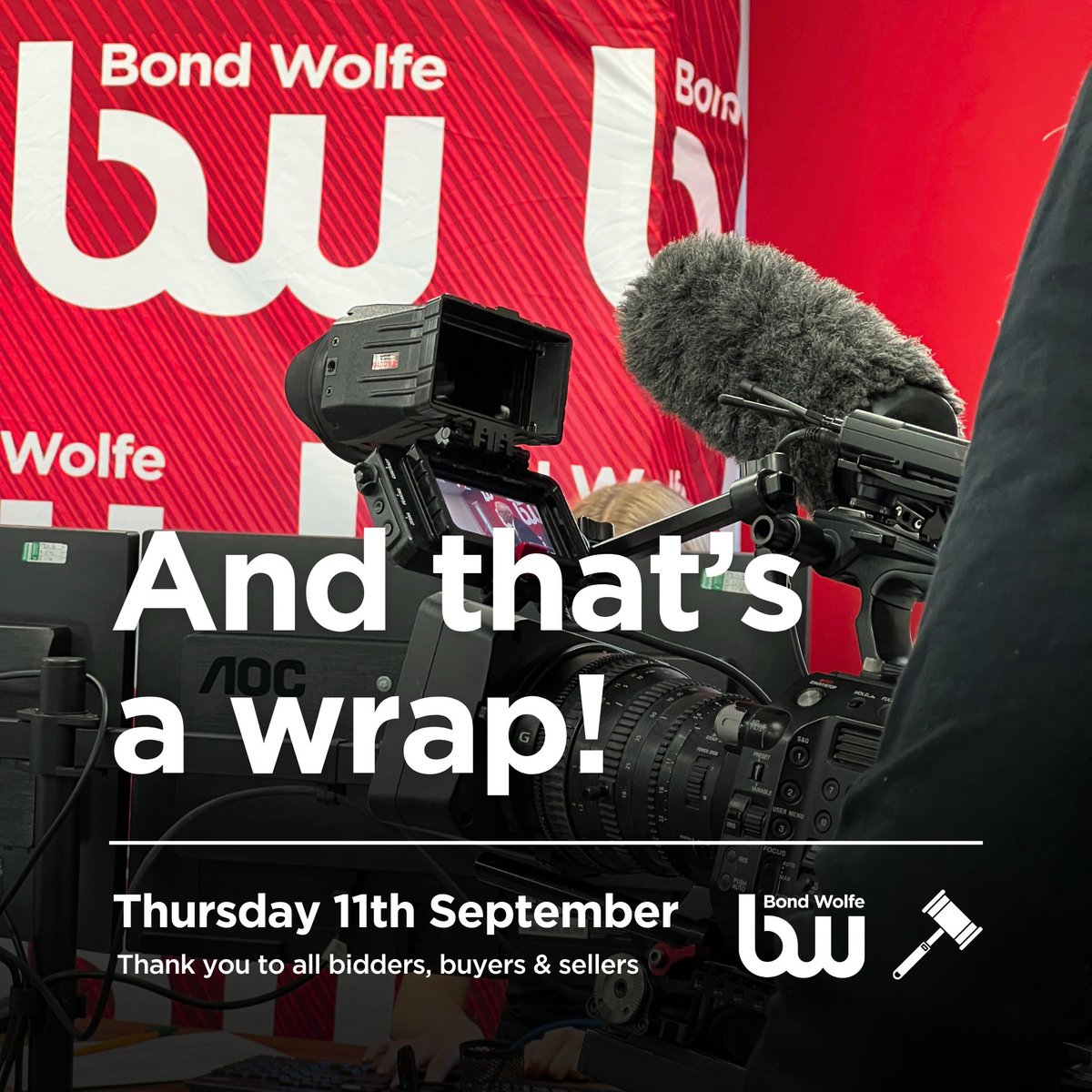 Bond Wolfe’s September auction has now officially concluded 🔨⌛️

A huge thank you to all our bidders, buyers, and sellers for making today’s auction another resounding success. Your participation and support is greatly appreciated! 👏