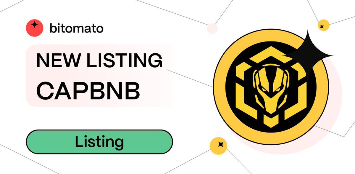🛡️ $CAPBNB is listed on Bitomato!
🚀 Listing confirmed — the Captain has landed.

👉 Register now: bitomato.com/?referral=1e26…
👉 Trade now: bitomato.com/trade/CAPBNB_U…

Meet CaptainBNB — born a meme, raised by the BNB community, and now leading the charge to restore order to the