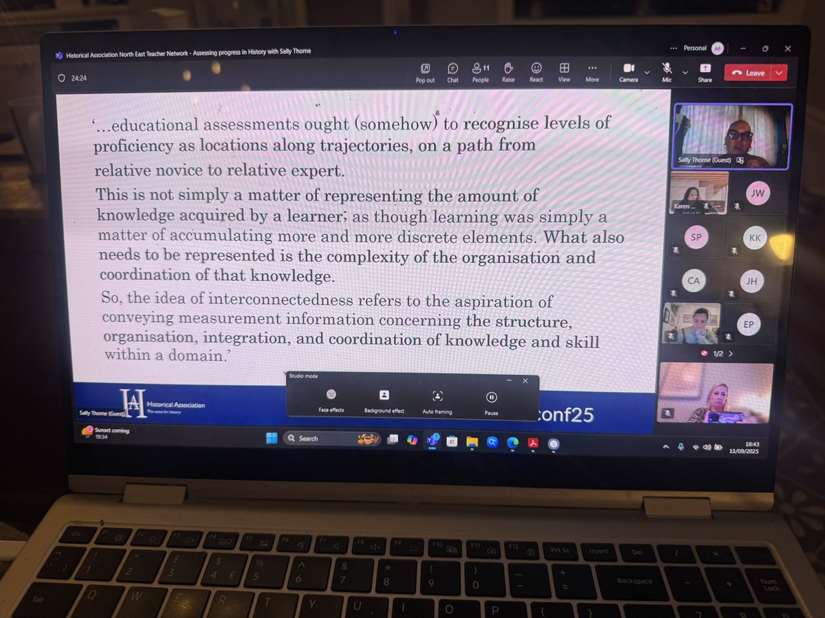 <a href="/MrsThorne/">Mrs Thorne</a> kick-starting our CPD programme for 2025-2026 by focusing on assessing progress in History.

A really key thing to consider: What does progress in History look like?

<a href="/HANorthEast/">Historical Association North East Teacher Network</a>