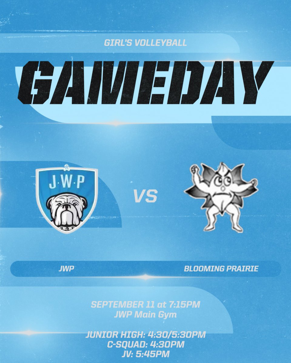 Congrats to JWP Volleyball and Coach Richards on earning their first victory of the season over BA with a score of 3-2 on Tuesday! 

Now it’s on to the next one…  
📍 Home vs Blooming Prairie TODAY!
⏰ 7:15pm
🎟 gofan.co/app/school/MN1…
📺 Hudl Fan