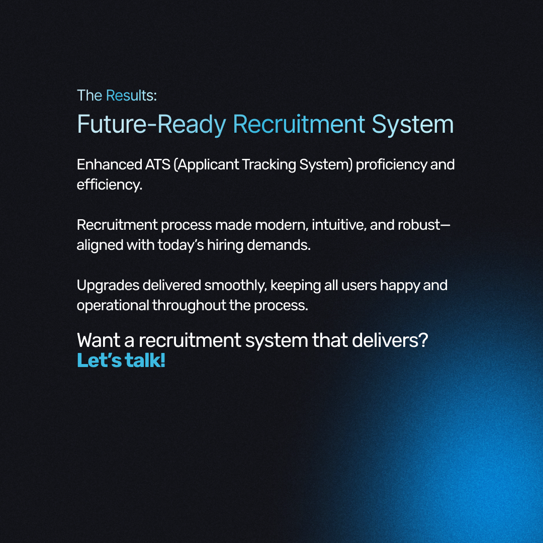 nalashaa's tweet image. Your recruitment system shouldn’t hold you back—it should drive you forward. 💡 Here’s how we turned a dated ATS into a modern, feature-packed solution without disrupting its users. 🚀
Read the Full Case Study: nalashaa.com/portfolio/enha…
#RecruitmentTech #APIIntegration