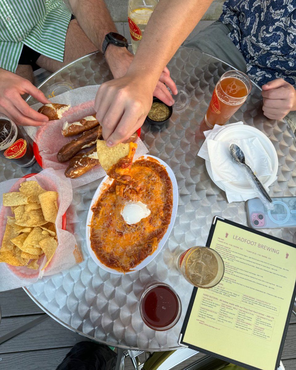 This is not a drill: beer + pretzels + chips &amp; dip all weekend long. 🚨🍺 Taproom hours — Friday 4-9p, Saturday 12-8p, Sunday 12-6p.