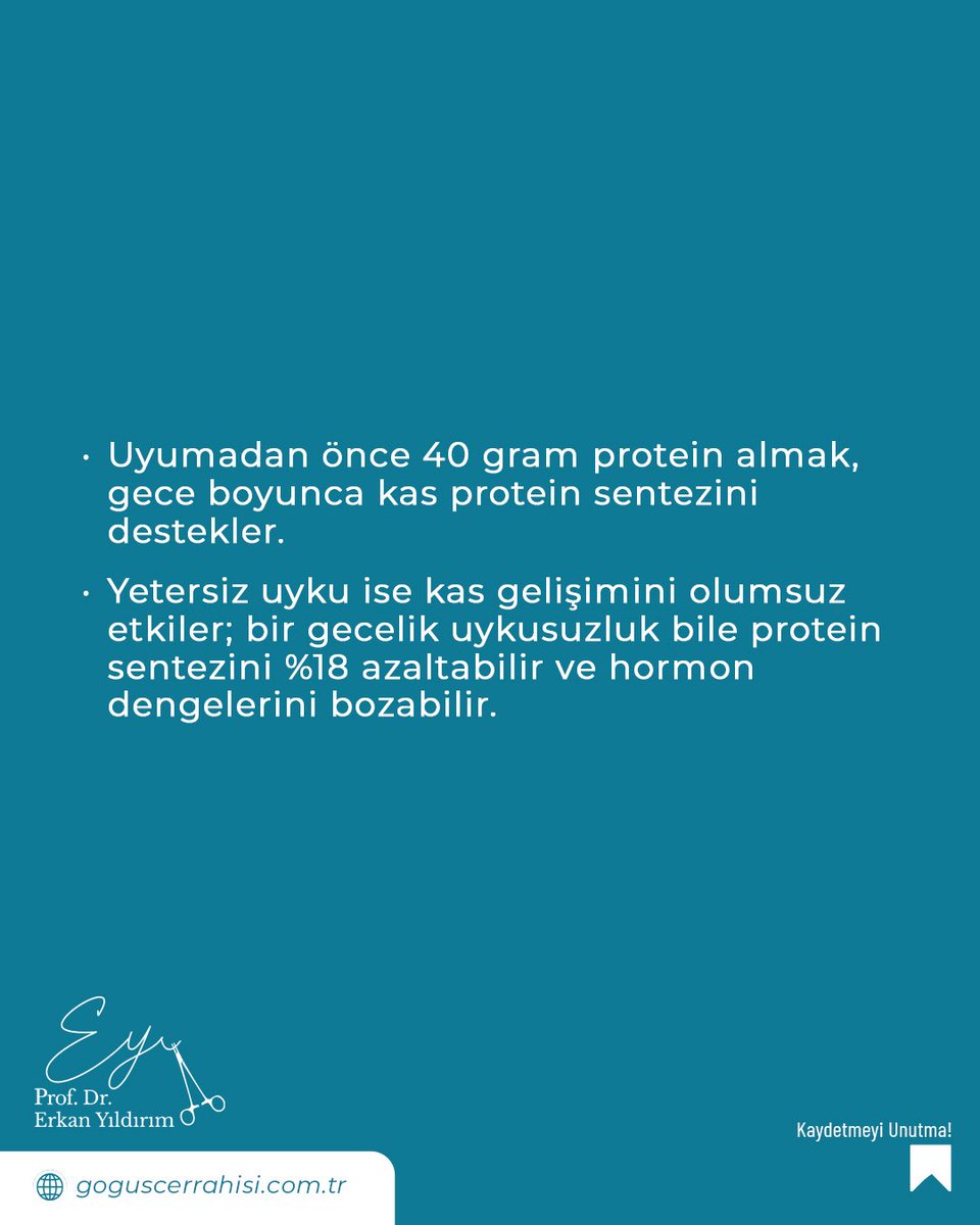 Kas gelişimini desteklemek için sadece spor yapmak yetmez. Doğru beslenme, yeterli uyku ve uygun dinlenme süreleri, daha güçlü ve sağlıklı bir vücut için en az antrenman kadar önemlidir.

#göğüscerrahisi #spor #dinlenme #beslenme #egzersiz #sağlık #tedavi