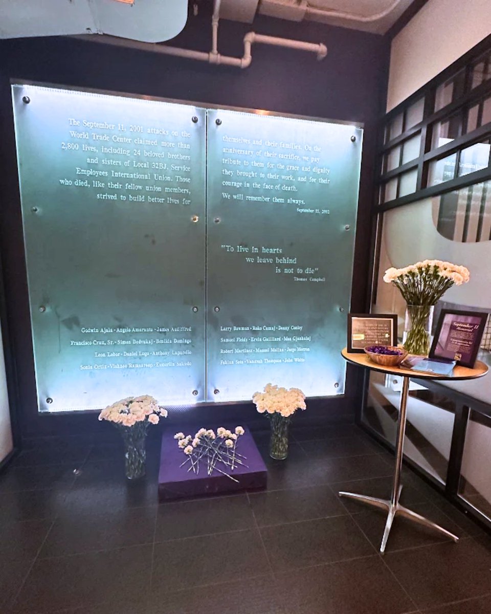On this day, we honor all those who lost their lives on September 11, 2001, and we remember the 62 SEIU members who were among them. They were more than workers — they were parents, neighbors, and community members.

We honor:
• SEIU 32BJ members — security guards, janitors,