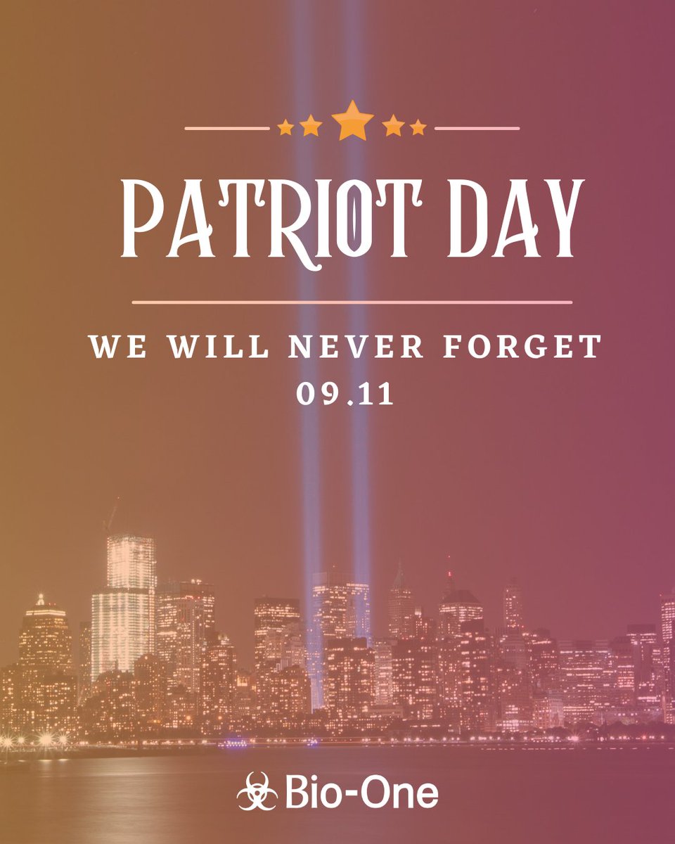 BioOneInc's tweet photo. September 11th is a solemn reminder of courage, unity, and resilience. We are forever grateful for the first responders and their unwavering dedication. #PatriotDay #NeverForget https://t.co/6JpOq3oAfc
