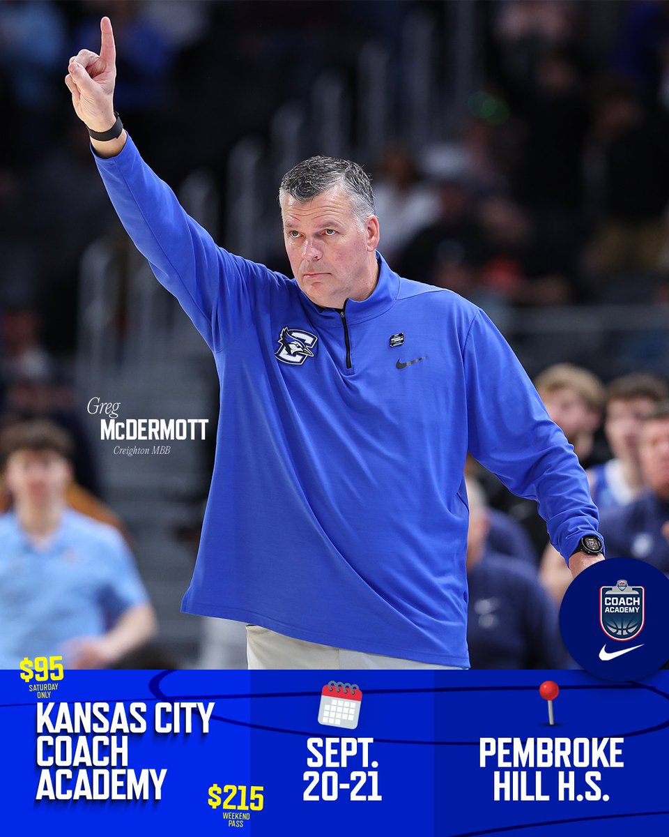 He has more than 600 wins as a collegiate head coach, including 350 wins with <a href="/BluejayMBB/">Creighton Men’s Basketball</a>!

We welcome Creighton men's basketball head coach Greg McDermott to the Kansas City Coach Academy on Sept. 20!

⛲️ usab.com/coaching/coach…