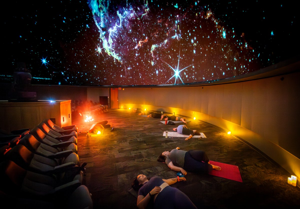 ✨🧘 Spots for our Yoga in the Planetarium series this semester are almost gone! Only 28 spots remain, and they’re going fast!

Join a scheduled session or book a private one for a more personalized experience with your group.

👉 Learn more &amp; register: bsu.edu/web/planetariu…