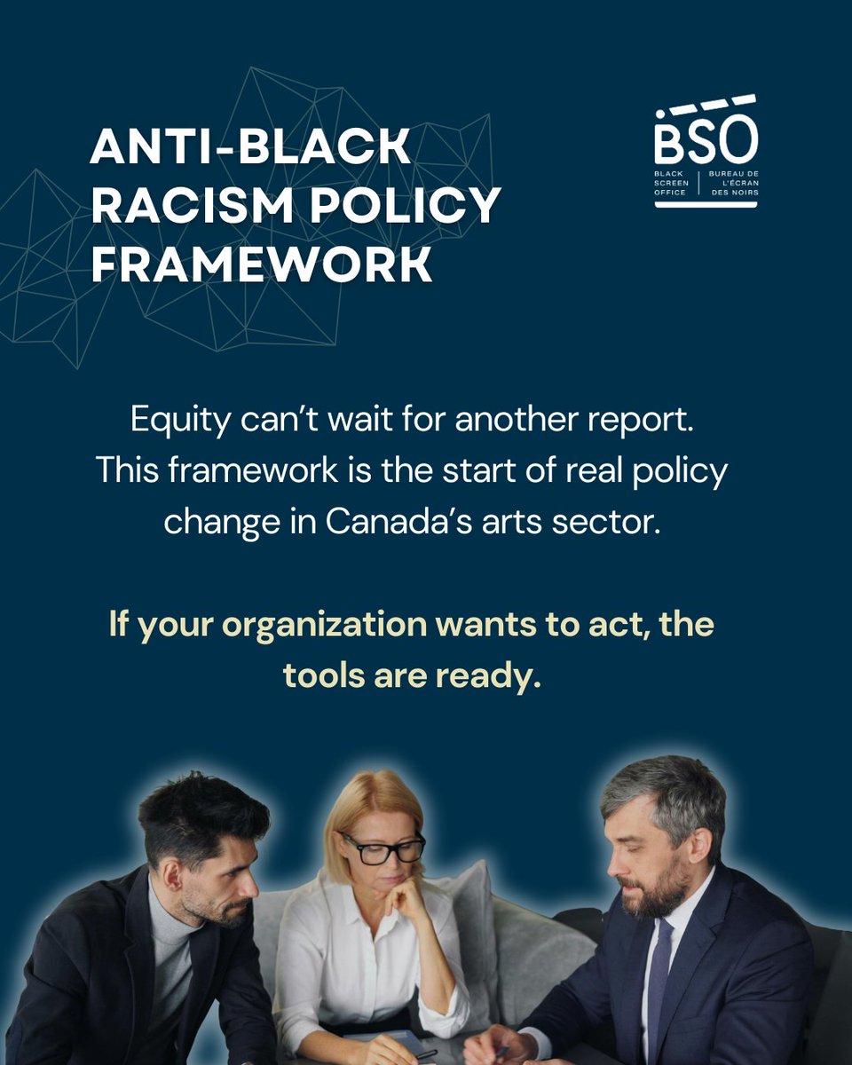 Equity can’t wait for another report.

This new framework is the beginning of real policy change in Canada’s arts sector.

If your organization is ready to act, the tools are ready too.
➡️ bso-ben.ca/abr-policy-fra…

#BSOFramework #EquityInAction #CdnArts #AntiBlackRacism