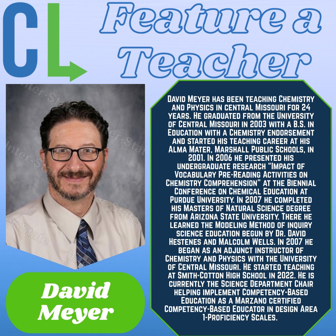 LearningSTL's tweet image. Feature a Teacher Friday!!! Congratulations to David Meyer!!!! @SCTigersHS @SEDALIASCHOOLS
If you'd like to nominate someone for our "Feature a Teacher" Friday, fill out the google form below!
forms.gle/RhtjxD9sE8DRTw…
