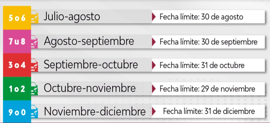 RandomX_3312's tweet image. Calendario de verificación del segundo semestre del 2025. #verificaciones #Edomex
