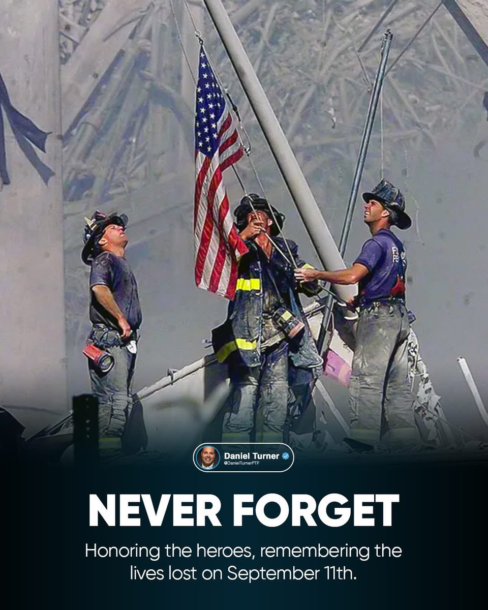 Today we honor the memory of those we lost on September 11, 2001, and the heroes who rushed toward danger to help others. Their courage and sacrifice will never be forgotten. #NeverForget