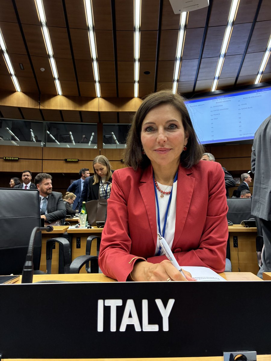 AmbLepre@ #IAEA #BoardofGovernors: focus on nuclear safety&amp;security in #Iran&amp; #Ukraine.
🇮🇹 supports IAEA’s independent, impartial &amp; professional verification work,indispensable in preventing nuclear proliferation. Strong commitment  to diplomatic solutions to key security issues