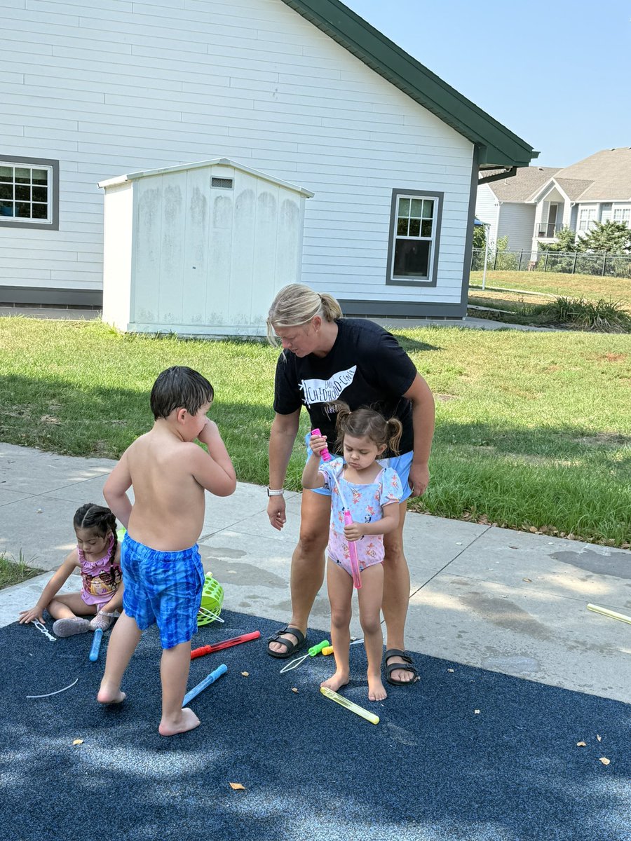 It’s water day at the ECC! Ss are enjoying the new surface on their playground and the KC weather. #SharetheGoodLPS