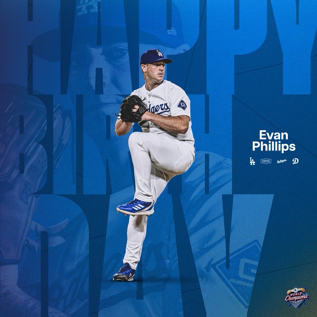Dodgers's tweet image. Happy birthday, Evan!
