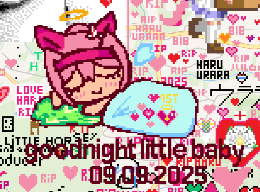 After 2 long days it finally finished!

Thank you to <a href="/riceshowerfan12/">czeko</a> for your blessings by allowing me to recreate this cute little piece of tribute for Haru Urara! Also thank you to friends and  the <a href="/wplacelive/">wplace</a> community who helped along the way!