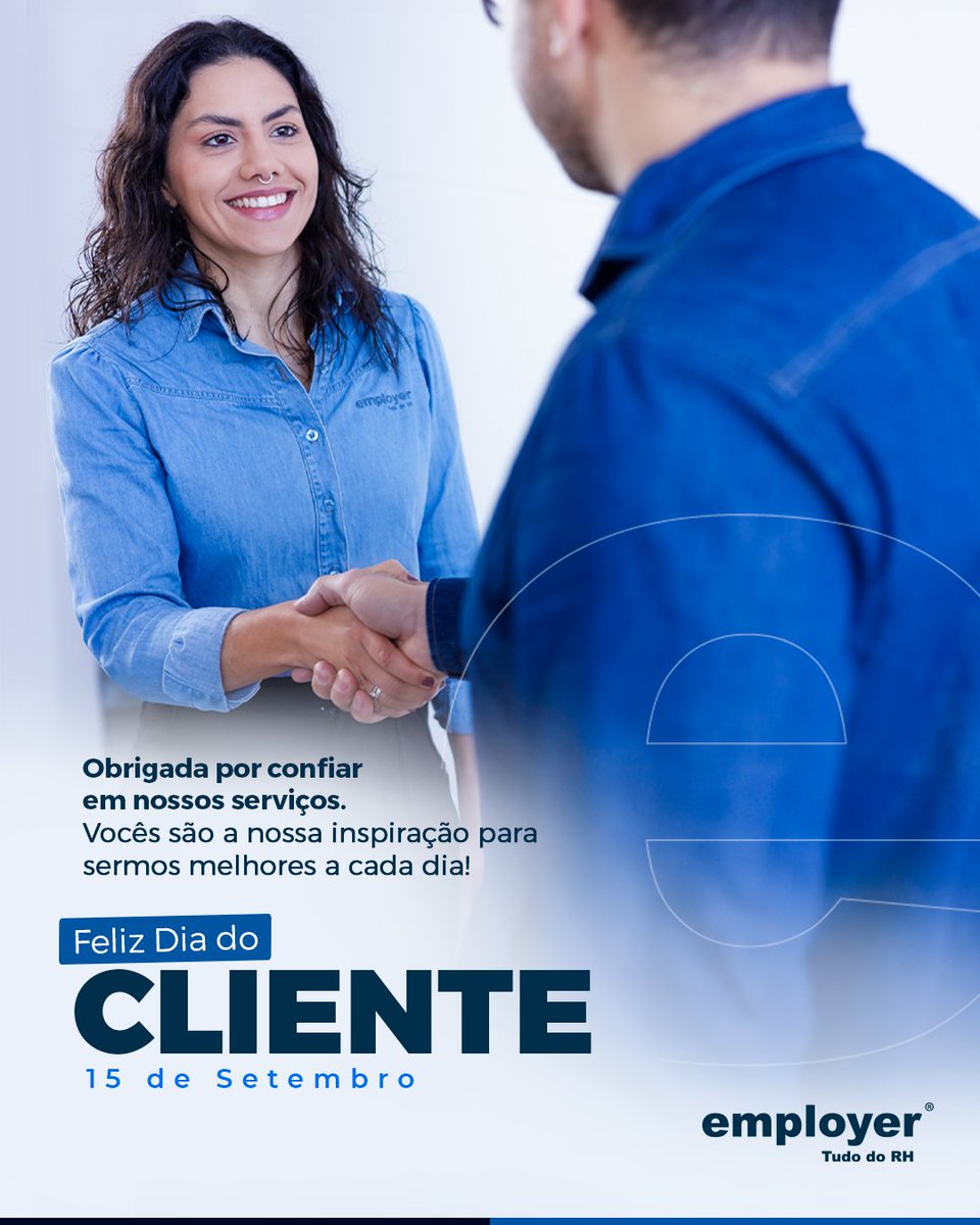 TudoDoRH's tweet image. Vocês são a prova de que a dedicação e a busca pela excelência valem a pena. É a sua confiança que nos faz inovar constantemente, oferecendo as melhores soluções.

Agradecemos a oportunidade de fazer parte da sua história. ✨💙
Feliz Dia do Cliente!

#employer #RH #diadocliente