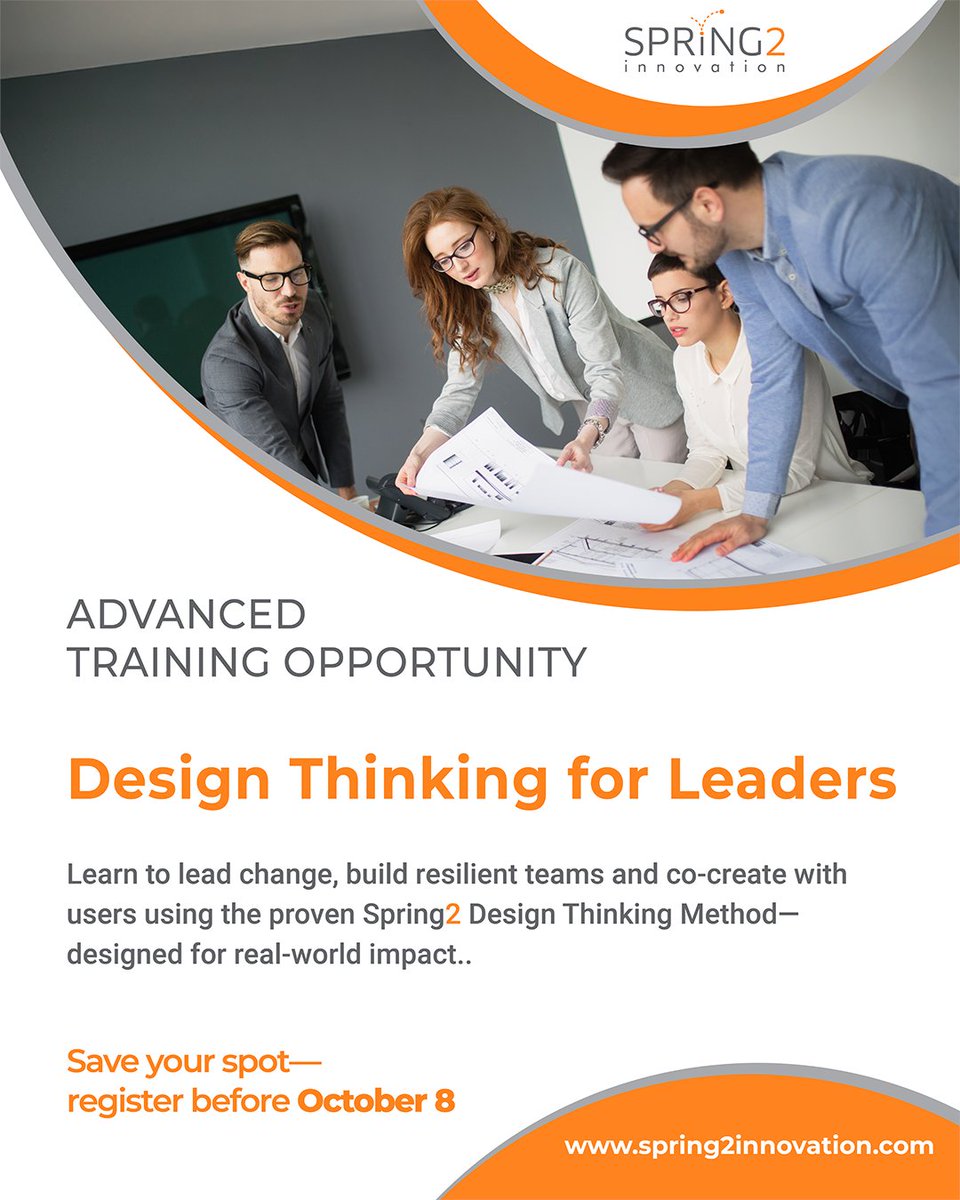 Spring2Inno's tweet image. Public sector leaders—ready to lead through change with clarity and purpose?
Design Thinking for Public Sector Leaders helps you build resilient teams and make decisions rooted in real human needs.
Register now for Oct 8—zurl.co/ph006
#Leadership #Spring2Innovation