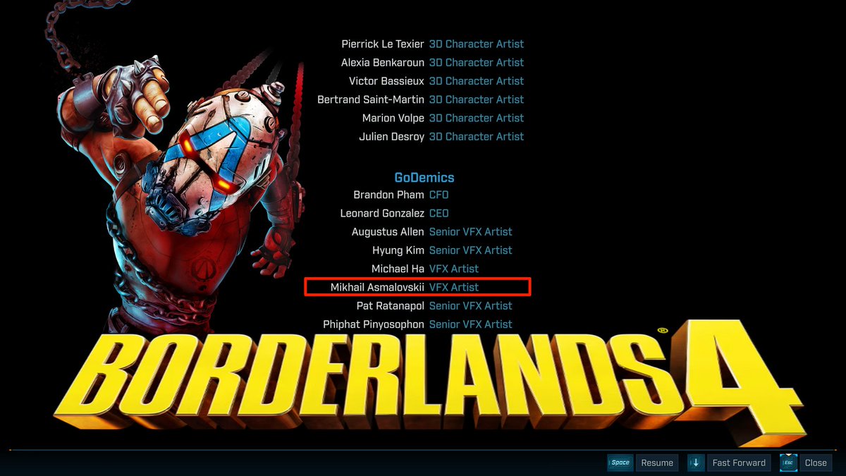Proud to have been part of the team on Borderlands 4 as a VFX Artist 🎉
This was an incredible journey. Thanks to GoDemics for the opportunity to be part of such a talented team, and to Gearbox Entertainment for trusting us to contribute to this iconic franchise.
