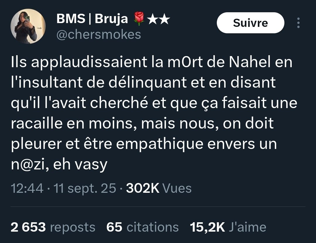 Le Lapin du Futur (@lelapindufutur) on Twitter photo Ils ne voient pas la différence entre la dangerosité immédiate d'un délinquant de la route qui roule à 100km/h en ville sans permis et un mec qui ne fait que débattre et qui a le malheur de ne pas avoir les mêmes idées qu'eux.
Ce sont, très littéralement, des malades mentaux. Ils ne voient pas la différence entre la dangerosité immédiate d'un délinquant de la route qui roule à 100km/h en ville sans permis et un mec qui ne fait que débattre et qui a le malheur de ne pas avoir les mêmes idées qu'eux.
Ce sont, très littéralement, des malades mentaux.