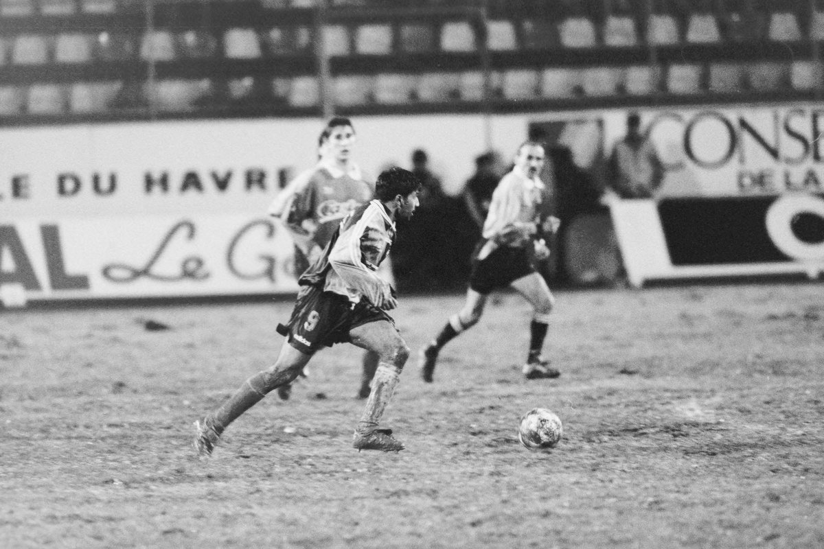Vikash en février 1995 contre Saint Etienne. La gadoue... 😁
