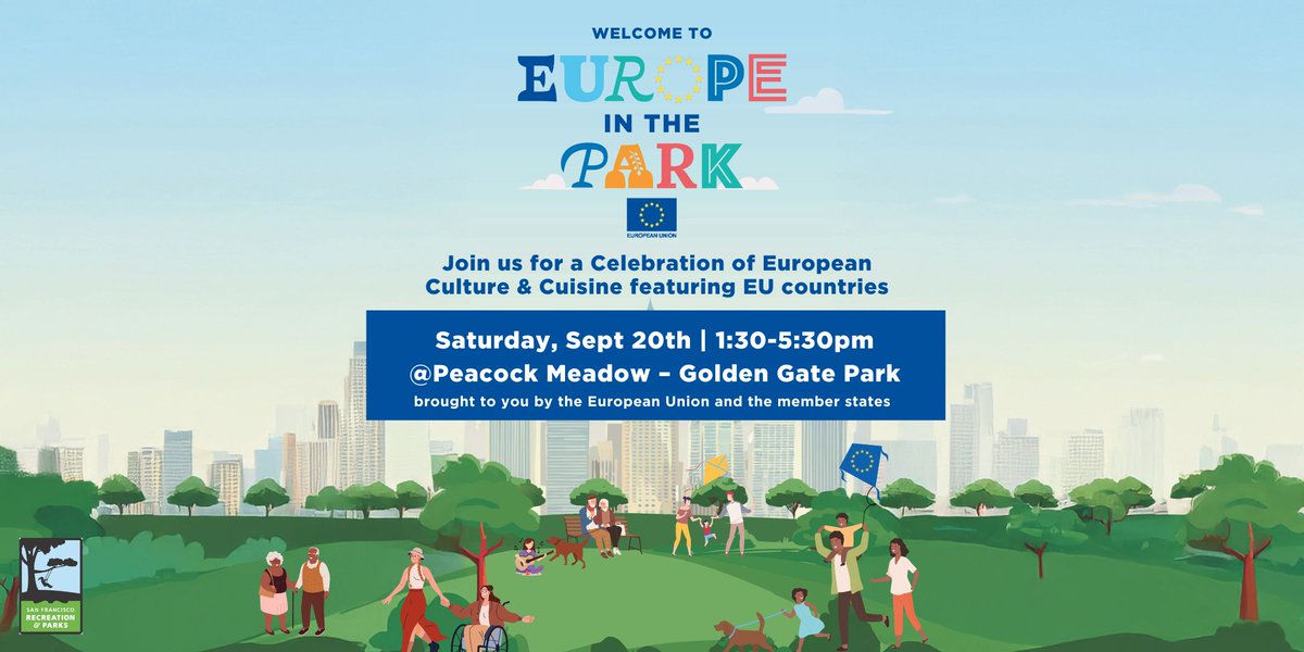 Hey, San Francisco! ☀️

In just ONE WEEK, we're hosting our second-ever Europe in the Park event, a free celebration showcasing the richness and diversity of European culture. 🇪🇺

Stop by Golden Gate Park on September 20 at 1:30 PM. Details: bit.ly/41jYQ89