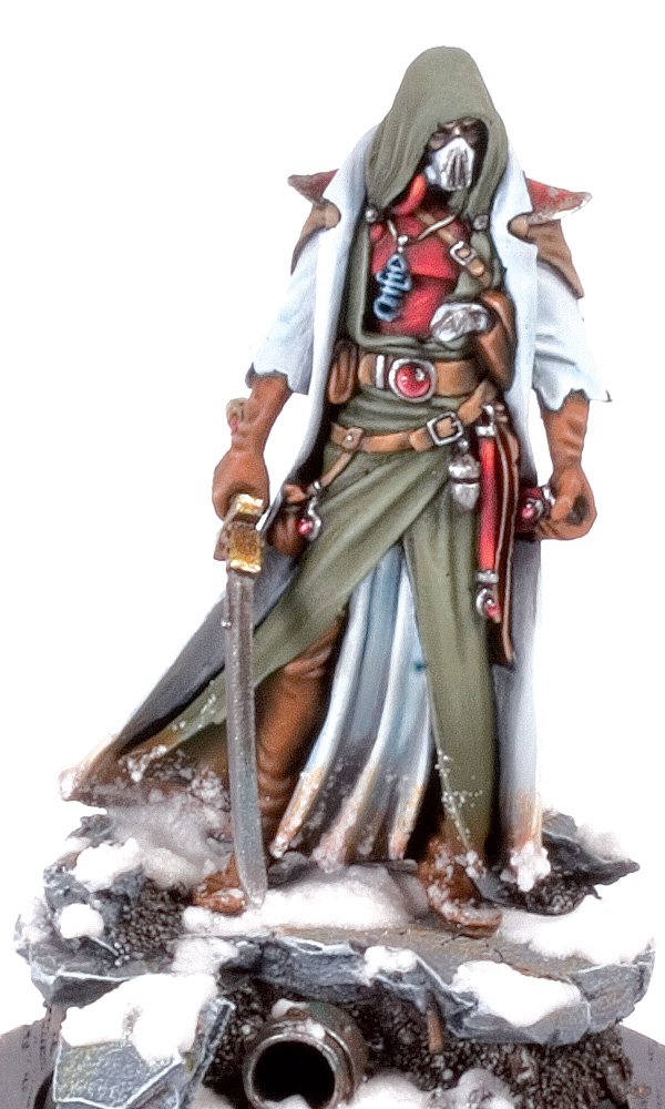 Eldar Ranger by Vincent-Olivier Ménard | The Golden Demon Compendium
When Eldar go to war, they ritualistically don a Warmask that keeps their mind safe from the horrors of war. A Ranger will not take this protection.