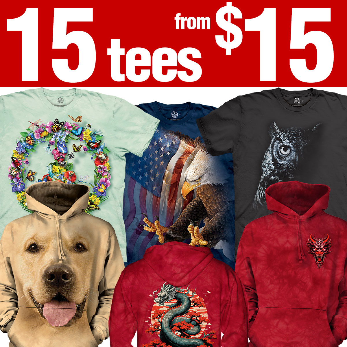 Shop 15 Tees priced from $15! themountain.com/weekly-special… NEW $20 Clearance tees now $14 and our $10 Clearance is now $8.50 this week only! #MountainArtwear #themountainteeshirts #themountainshirts