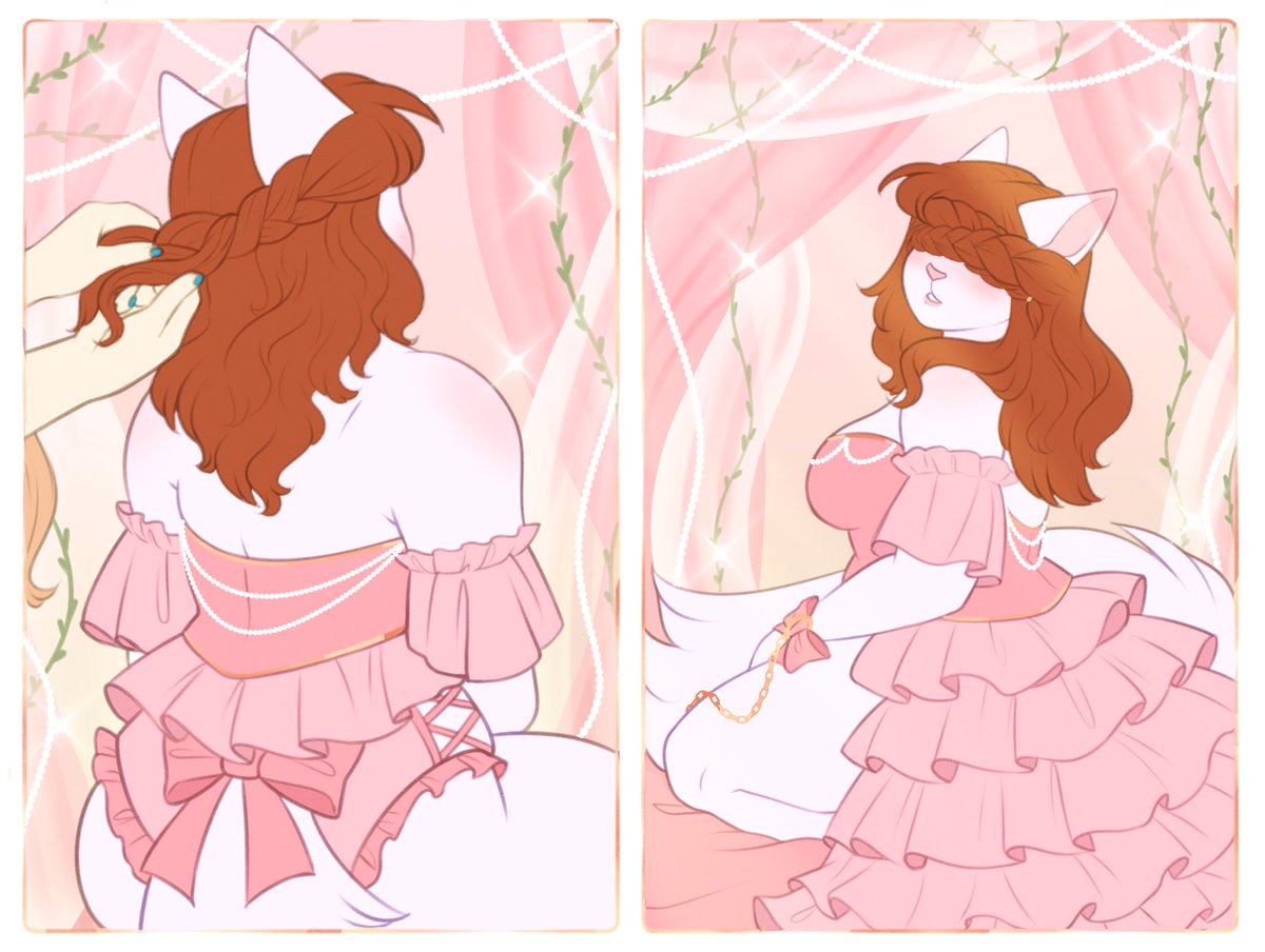 FraiseNSFW's tweet photo. I imagine a ritual of gentle, loving hands, brushing and braiding hair, outfits picked out and dressed up, presented like a doll to be admired, and ready to play with~🎀

(Hair blindfold inspired by sereinsilvers on Tiktok! ♡) https://t.co/llmm5D9QwQ