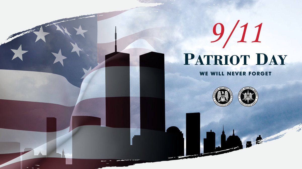 NSAGov's tweet image. Today, we pause to remember and honor the lives lost on September 11, 2001. At NSA, we remain steadfast in our mission to protect our nation and prevent such tragedies. We stand united with all Americans, and we will never forget.