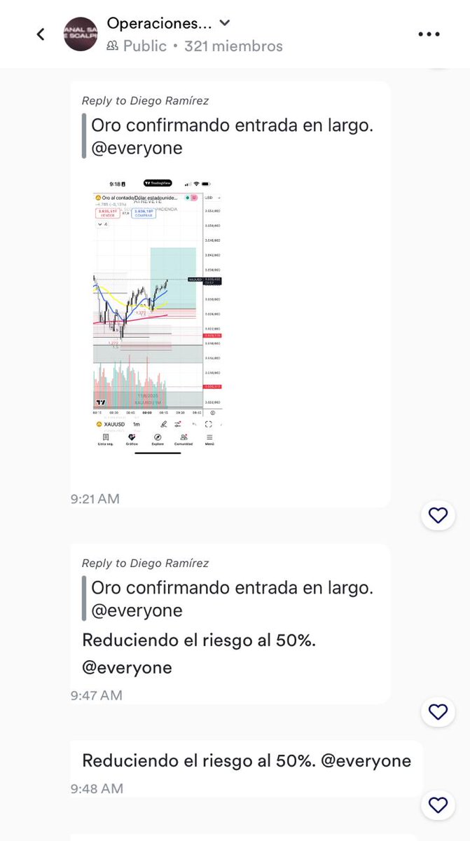 UniAtrevete's tweet photo. Hoy en la sala de scalping aprovechamos la oportunidad en oro (XAUUSD).

✅ Entrada confirmada
✅ Gestión de riesgo aplicada
✅ TP1 y TP2 alcanzados

Estrategia, disciplina y acompañamiento en tiempo real. 
🔗 Únete a la experiencia en: https://t.co/frTUver1Qn https://t.co/h2BFo8bmnX