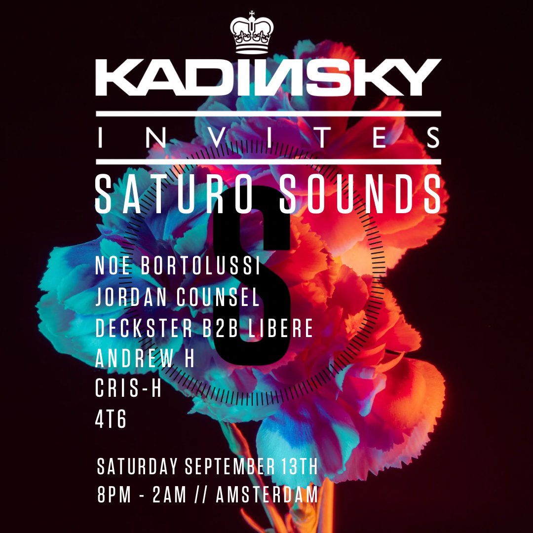mcppholl's tweet image. Kadinsky Invites: Saturo Sounds
LINE-UP: 4T6, Cris-H, Andrew H, Deckster b2b Libere, Jordan Counsel, Noe Bortolussi
INFO: ap.lc/DhHml
#progressivehouse #melodichouse #organichouse #dj #party #livestream #nightlife #clubbing #microclubbing #kadinskysessions #amsterdam