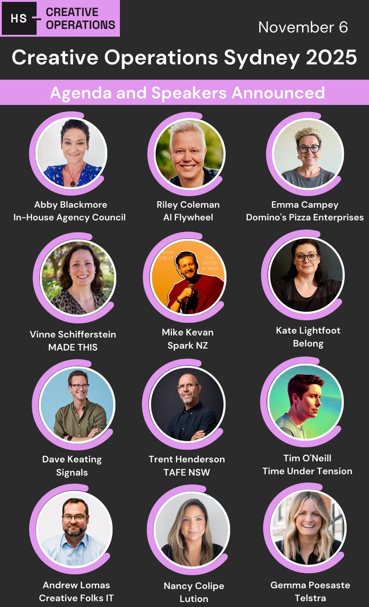 Creative Ops Sydney agenda is live
From in-house teams to studio ops leaders, discover how to scale creativity, balance process with magic &amp; integrate ethical AI
Speakers include MADE THIS, Telstra, Domino’s, TAFE NSW &amp; more
SAVE $200 use code COAGENDA100
henrystewartconferences.com/creative-opera…